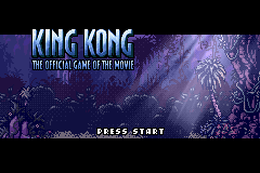 King Kong title screen for GameBoy Advance